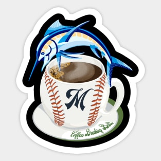 Coffee Breaking Ball with M and Marlin! Sticker